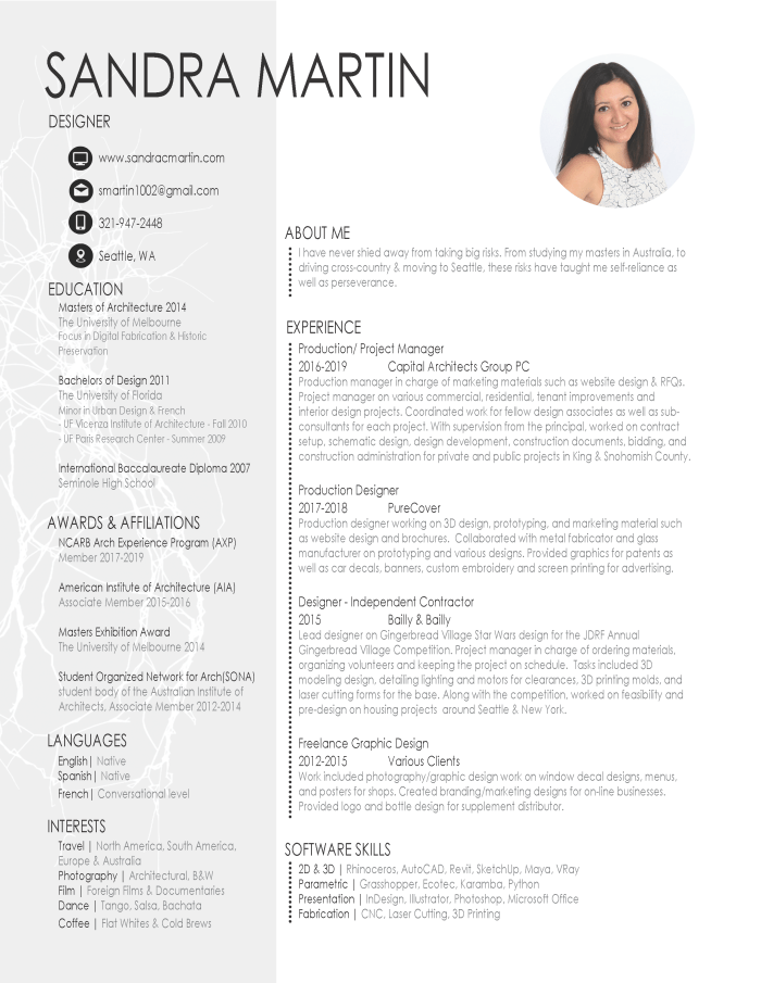 Sandra Martin CV 2019